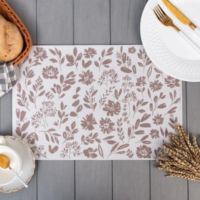 Салфетка «Этель» Flowers brown, 30×45 см, (вид 2), 35% хлопок, 65% п/э, 370 г/м²