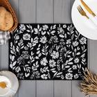 Салфетка на стол «Этель» Flowers black, 30×45 см, 370 г/м², чёрная - Фото 1
