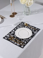 Салфетка на стол «Этель» Flowers black, 30×45 см, 370 г/м², чёрная - Фото 1