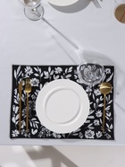 Салфетка сервировочная на стол «Этель» Flowers black, 30×45 см, чёрная - Фото 3