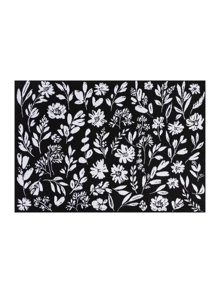 Салфетка сервировочная на стол «Этель» Flowers black, 30×45 см, чёрная - Фото 1