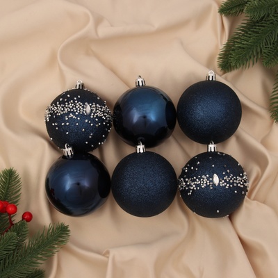 Ёлочные игрушки «Джейн - холод», шары новогодние, d=8 см, набор 6 шт. синий