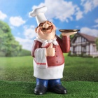 Садовая фигура из полистоуна «Шеф-повар с подносом», 25×36×62 см - Фото 11