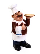 Садовая фигура из полистоуна «Шеф - повар с подносом», 15×36×62 см - Фото 2