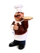 Садовая фигура из полистоуна «Шеф - повар с подносом», 15×36×62 см  (артикул 6624168)  большой выбор товаров оптом и в розницу по низким ценам с доставкой