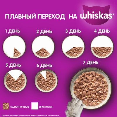 Влажный корм Whiskas для кошек, рагу говядина/ягненок, 75 г
