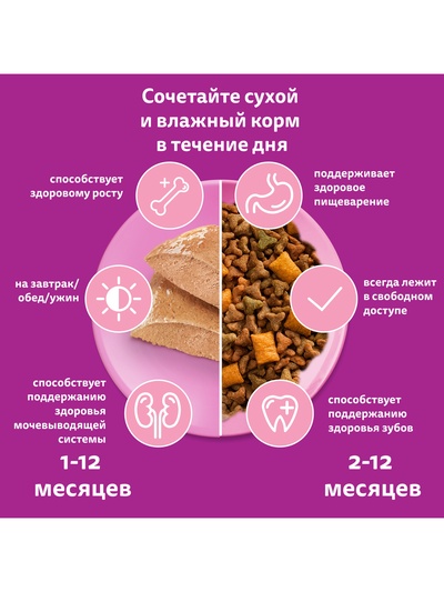 Влажный корм Whiskas для котят, курица, паштет, 75 г