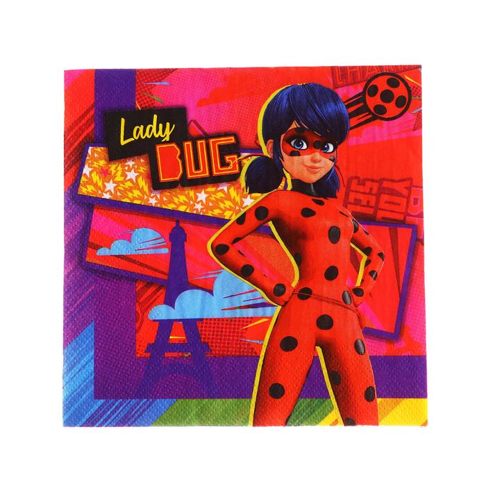 Салфетки бумажные «Леди Баг и Супер-Кот», трехслойные, 33х33 см, набор 20 шт. - Фото 1