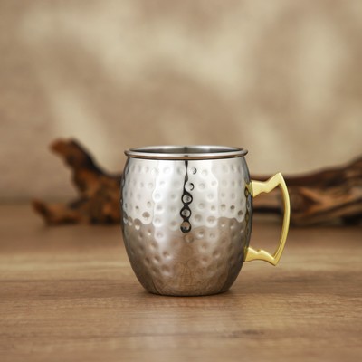 Кружкa из нержавеющей стали «Московский мул», 500 мл, толщинa 0,8 мм, цвет серебряный