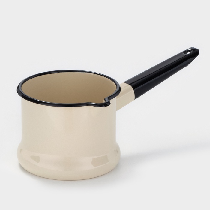 Ковш эмалированный, 1 л, цвет слоновая кость - Фото 1