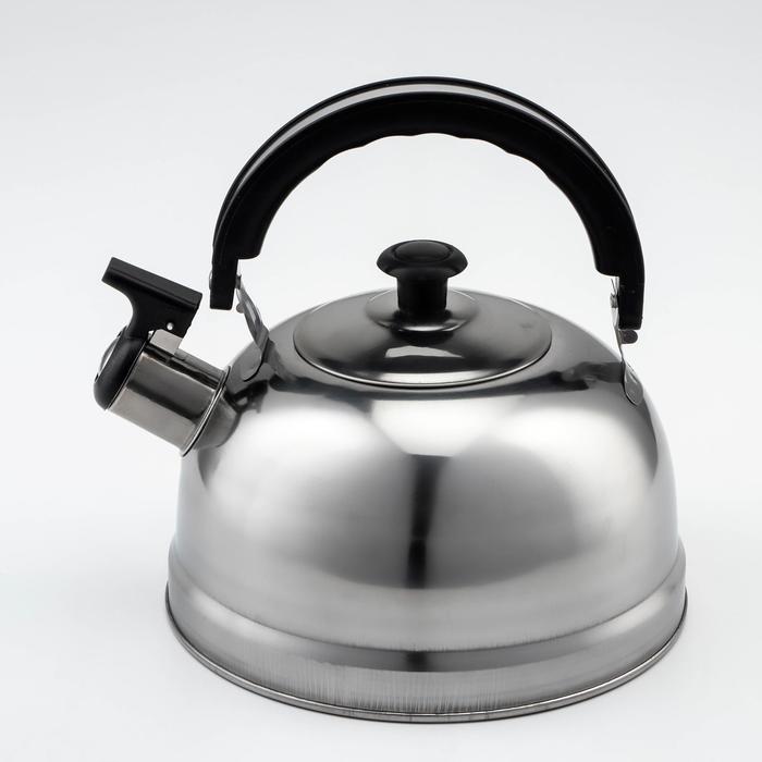 Чайник со свистком из нержавеющей стали «Семейный», 2,5 л, цвет хромированный - Фото 1
