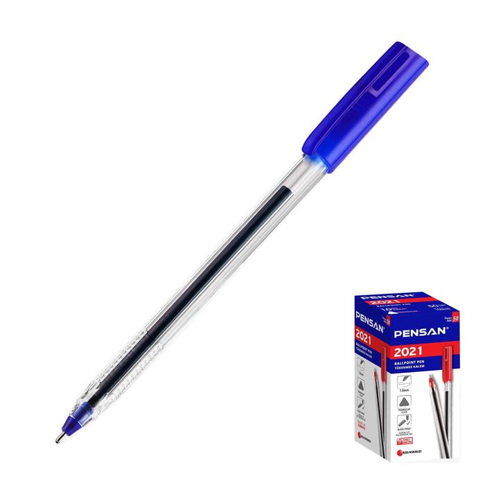 Ручка шариковая масляная Pensan Triangle, узел 1.0 мм, трёхгранная, чернила синие - Фото 1