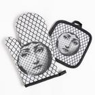 Кухонный набор Доляна «Образ», прихватка 17*17 см, рукавица 26*16 см,100% п/э  (артикул 5985592)  большой выбор товаров оптом и в розницу по низким ценам с доставкой