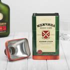 Коробка жестяная в форме бутылки под крепкий алкоголь «Мужчина» - фото 9339315