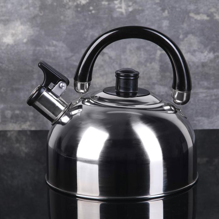 УЦЕНКА Чайник со свистком Доляна «Чёрная ночь», 1,9 л, фиксированная ручка - Фото 1