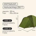 Палатка туристическая Maclay VERAG 3, р. 315х210х120 см, 3-местная, двухслойная - фото 6437071