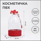 Косметичка на шнуре, цвет красный/прозрачный - Фото 1
