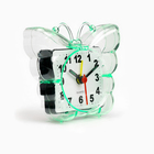 Часы - будильник настольные "Бабочка", дискретный ход, циферблат 5.5 см, 9 х 8 см, зеленые - Фото 4