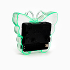 Часы - будильник настольные "Бабочка", дискретный ход, циферблат 5.5 см, 9 х 8 см, зеленые - фото 24051866