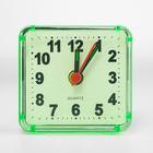 Часы - будильник настольные "Бабочка", дискретный ход, циферблат 5.5 см, 9 х 8 см, зеленые - фото 301101259