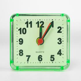 Часы - будильник настольные "Бабочка", дискретный ход, циферблат 5.5 см, 9 х 8 см, зеленые