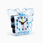 Часы - будильник настольные "Бабочка", дискретный ход, циферблат 5.5 см, 9 х 8 см, синие - Фото 3