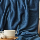 Плед «Этель», 180×200 см, корал-флис, тёмно-синий - Фото 2