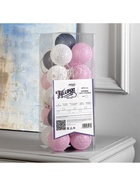 Гирлянда «Нить» 5 м с насадками «Клубки серо-розовые», IP20, прозрачная нить, 20 LED, свечение белое, 220 В - фото 7350049