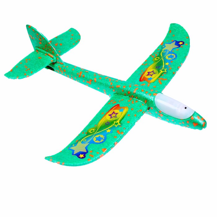 Самолёт «Супербыстрый», диодный, цвета МИКС - фото 1886650016
