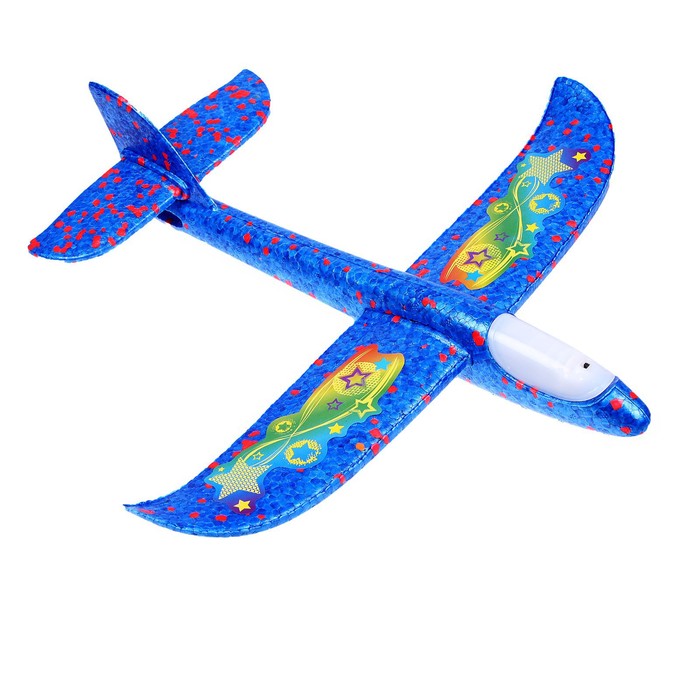 Самолёт «Супербыстрый», диодный, цвета МИКС - фото 1886650018