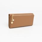 Кошелёк женский на магнитах, цвет коричневый - фото 45918171