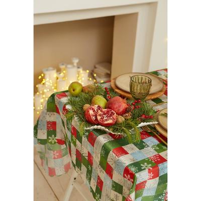 Скатерть новогодняя Доляна "Новогодняя мозаика" 110*145 +/- 2 см, 100% п/э