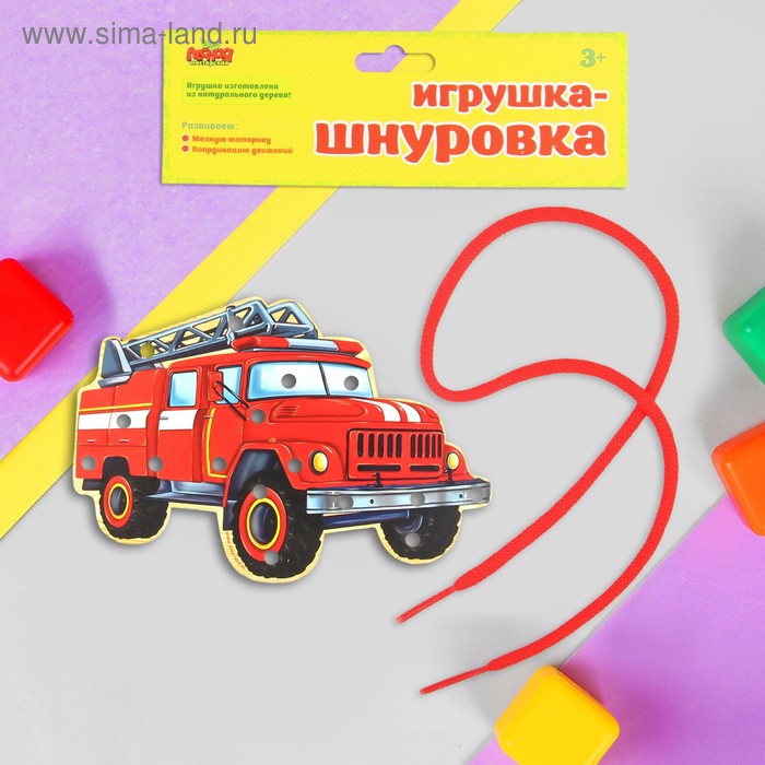 Шнуровка фигурная "Пожарный автомобиль" - Фото 1