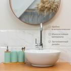 Набор аксессуаров для ванной комнаты «Натура», 3 предмета (дозатор 400 мл, 2 стакана, на подставке), цвет мятный - Фото 6
