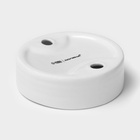 Мыльница керамическая Доляна «Модерн», бело-серая - Фото 3