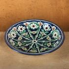 Тарелка Риштанская Керамика "Цветы", синяя, глубокая, 20 см МИКС - Фото 3