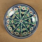 Тарелка Риштанская Керамика "Цветы", синяя, глубокая, 20 см МИКС - Фото 4