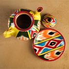 Набор чайный Риштанская керамика "Атлас №3", 9 предметов (чайник 0,8л, пиалы 0,2л) - Фото 5