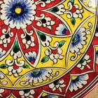 Тарелка Риштанская Керамика "Кора Калам",  23 см, красно-жёлтый, узоры микс - Фото 3