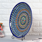 Ляган узбекский Риштанская керамика «Узоры», d=42 см, синий МИКС - Фото 3