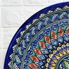Ляган узбекский Риштанская керамика «Узоры», d=42 см, синий МИКС - Фото 4