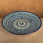 Ляган узбекский Риштанская керамика «Узоры», для плова, d=41 см, синий МИКС - Фото 1