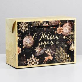 Пакет-коробка «Новогодняя ночь», 28 × 20 × 13 см