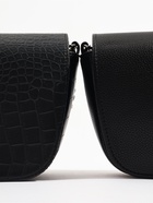 Сумка женская мессенджер TEXTURA на магните, 15×6×13 см, с текстурой под рептилию, чёрная 7023996