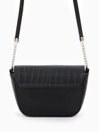 Сумка женская мессенджер TEXTURA на магните, 15×6×13 см, с текстурой под рептилию, чёрная 7023996