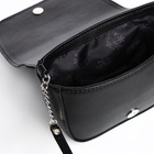 Сумка женская мессенджер TEXTURA на магните, 15×6×13 см, чёрная - Фото 6