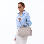 Сумка женская саквояж TEXTURA на молнии, 36×17×24 см, бежевая - Фото 5