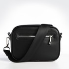 Сумка женская кросс-боди TEXTURA на молнии, 19×7×15 см, чёрная - Фото 4