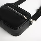 Сумка женская кросс-боди TEXTURA на молнии, 19×7×15 см, чёрная - Фото 5