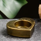Подсвечник "Сердце", состаренное золото, 6х6х3 см, для свечи d=3,5 см - Фото 2